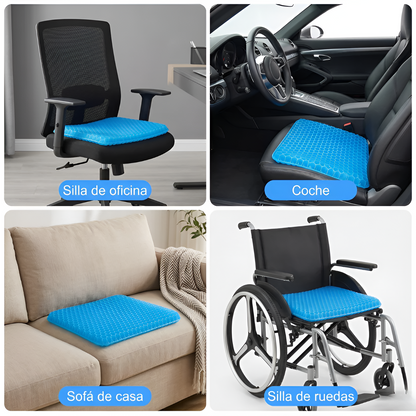 Almohadon de Gel Ergonómico — Eliminá el dolor de espalda y coxis en semanas